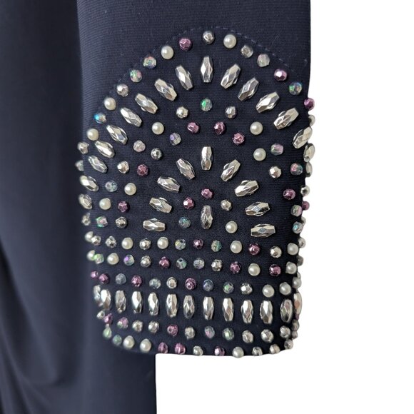 Joseph Ribkoff | Dress Style 191017 | Navy Blue | Size 6 | Long Sleeve - Picture 9 of 15